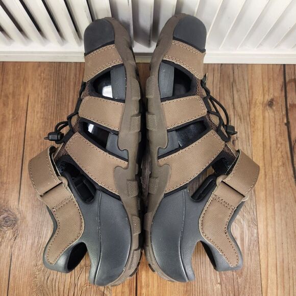 Teva Flintwood Sandals Men Sz 8 Turkish Coffee Brown Leather Hiking Outdoors Low main image 8
